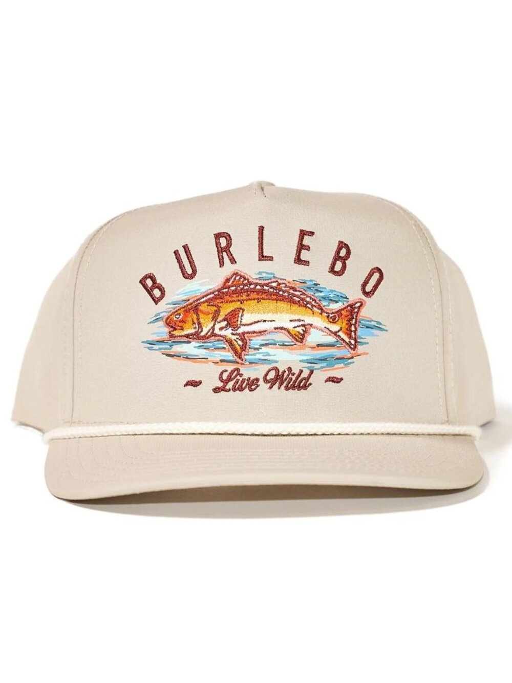 New! Burlebo Coastal Redfish Hat Embroidered Live Wild Baseball Cap